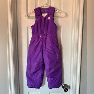 Snozu Kids Vibrant Purple easy Velcro strap snowsuit winter pants